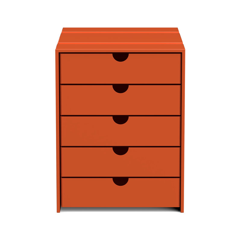 Classeur à 5 tiroirs avec classeur, Orange