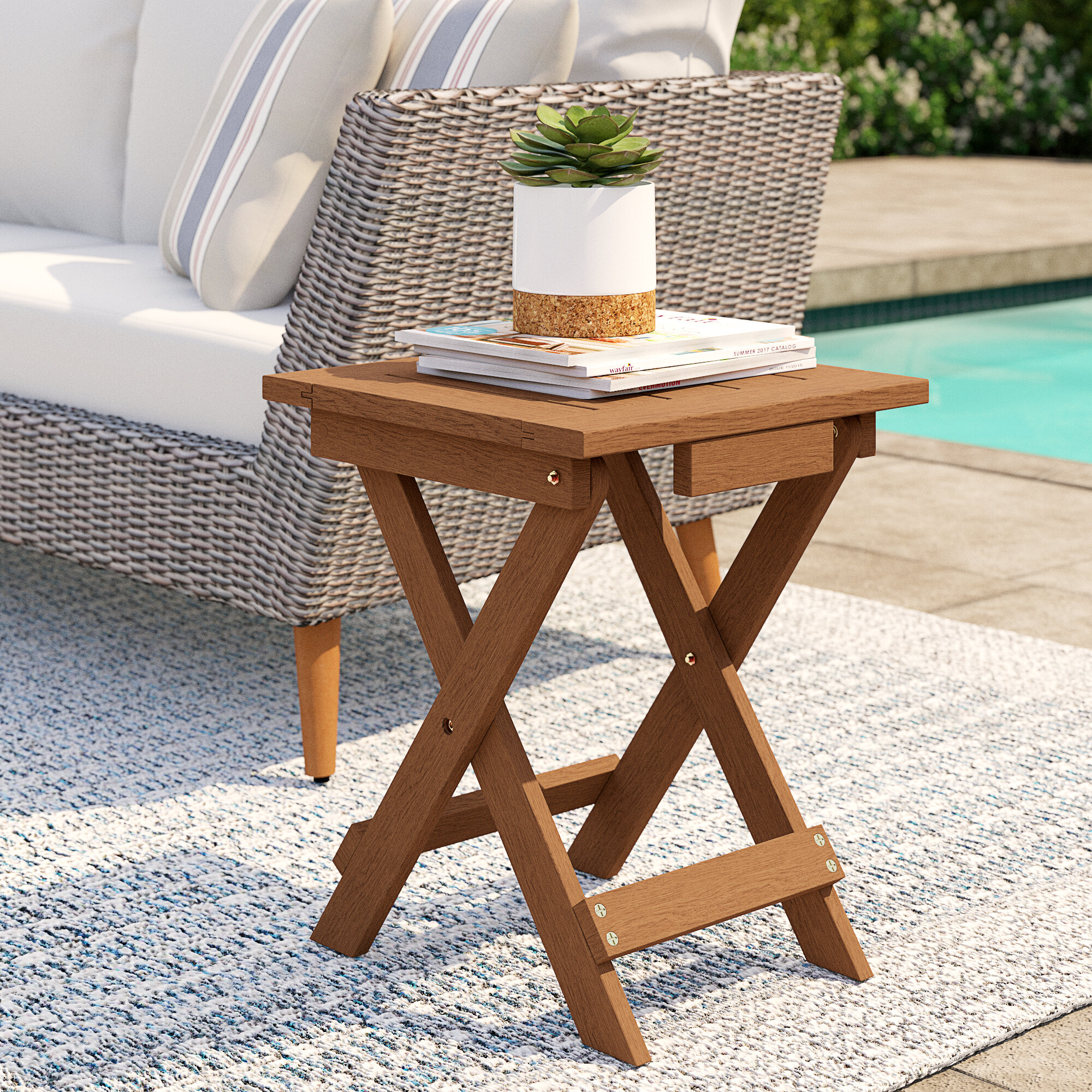 Gracie Oaks Fallah Adirondack Folding Side Table & Reviews | Wayfair