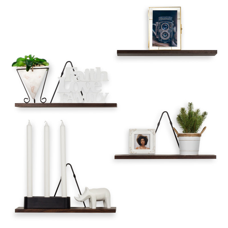 Daley 4 Piece Pine Floating Shelf