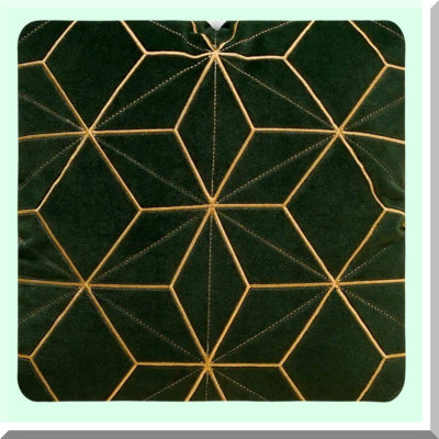 Luxury European Plaid Cushion Cover - Green Throw Pillow for Living Room, Bedroom, Car - Decorative Couch Pillow Case