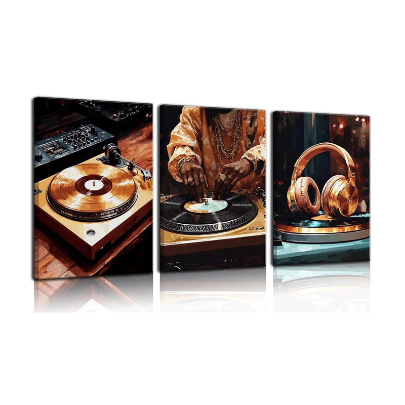 3 Piece Wrapped Canvas Print, 40 cm H x 90 cm W