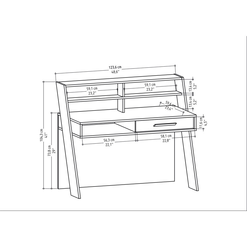 Traison Contemporary Writing Desk, White