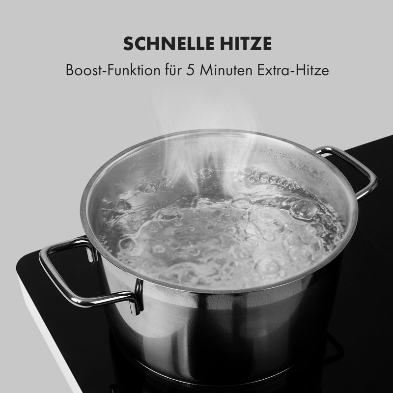 Klarstein Futurechef Induction Double Hotplate, Black/White