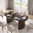 Fohoren Oval Dining Table Double Pedestal Kitchen Table-781556143-781556141
