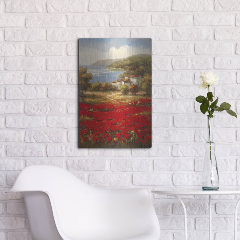 Lark Manor ™ «Poppy Harbor» par Marino, art mural en métal, H 24 po x l 16 po