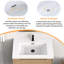 Lavabo de salle de bain 30 po à simple cuve intégrée en résine avec robinet à un trou