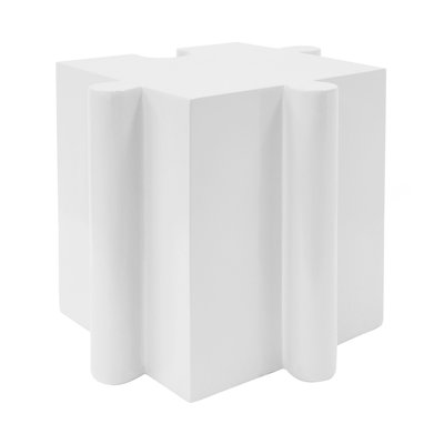 Modular Art Side Table With Convex Edge And Interlocking MGO Design For Indoor And Outdoor Use, Perfect For Versatile Layouts And Modern Aesthetics.