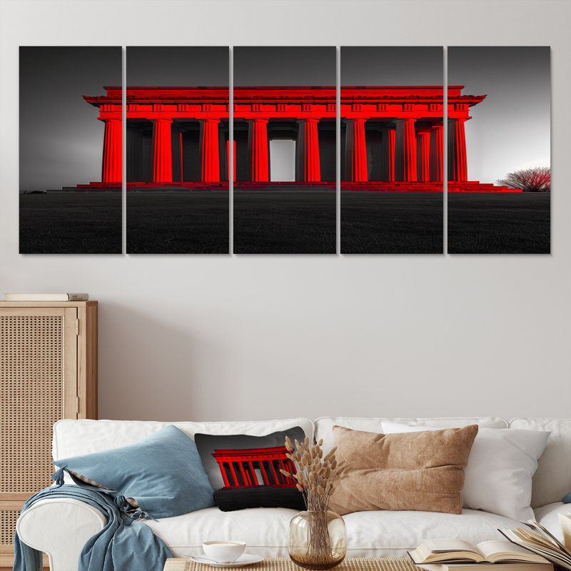 «Red Gray Lincoln», ensemble d'art mural, H 28 po x l 60 po