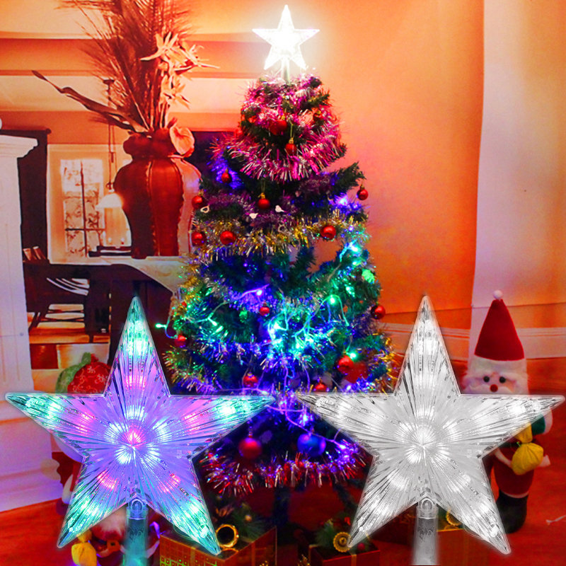 Decorative Star-shaped Christmas Tree Topper with LED Lights