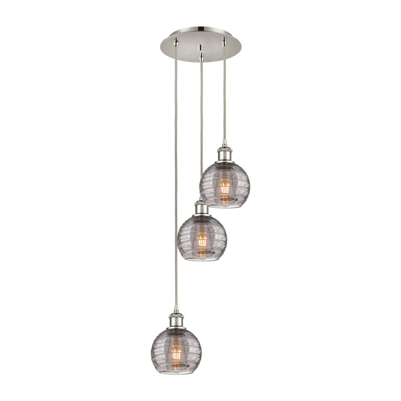 Luminaire suspendu 3 lumières Ellington, H 25,13 po x l 12,38 po x P 12,38 po, Nickel poli