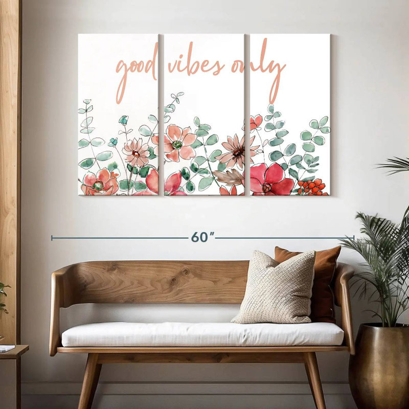 Tergel Spring Floral Good Vibes, 32" H x 50" W