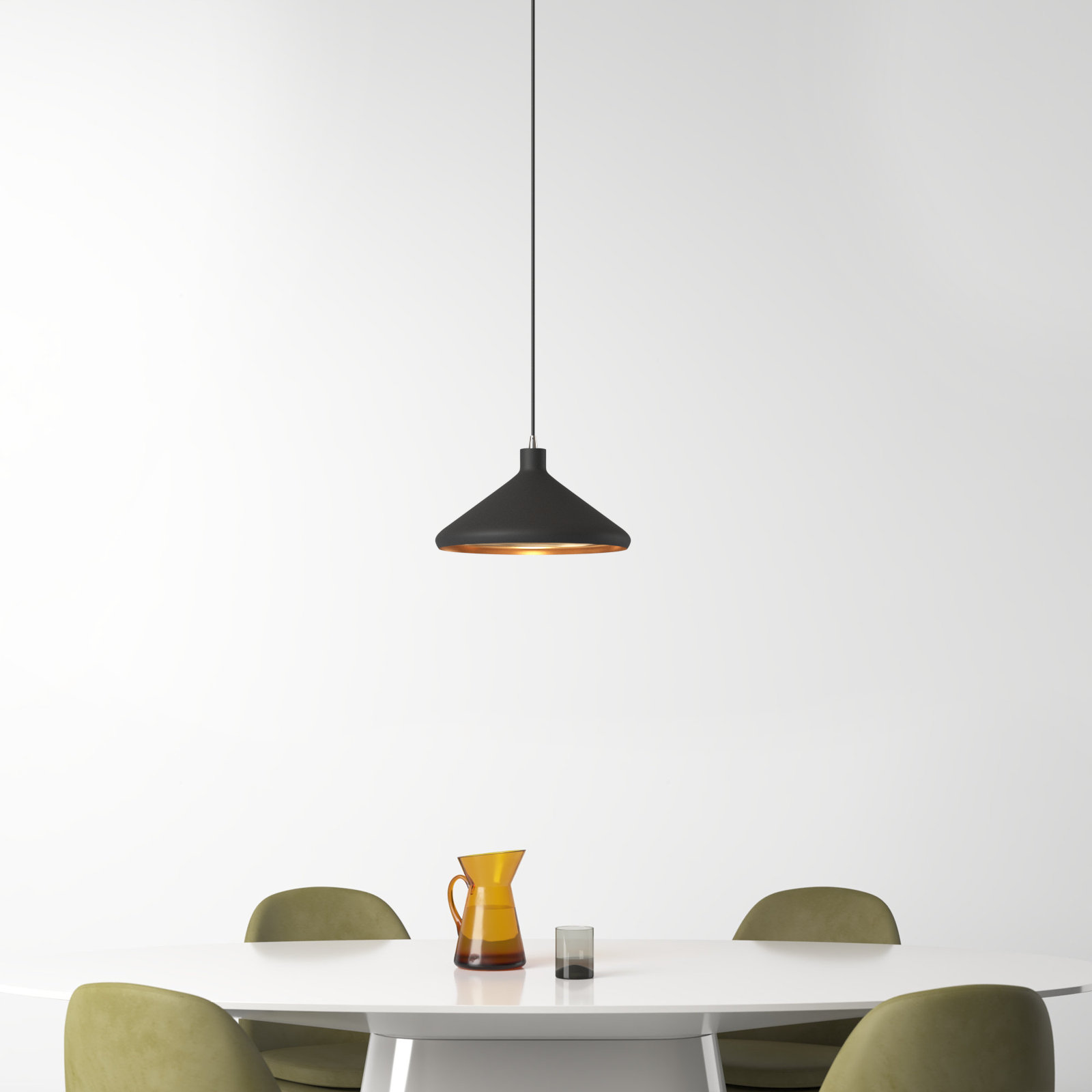 Schultz Dimmable Dome Single Light Pendant, Black, 13" H x 15.25" W x 15.25" D