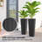 32.3 Inch Tall Planters for Outdoor Plants, Set of 2 Plastic Rattan-Like Flower Pots with Drainage Holes, Stackable Tapered Planters for Indoor Plants, Front Porch, Black-1427472092-1435104961