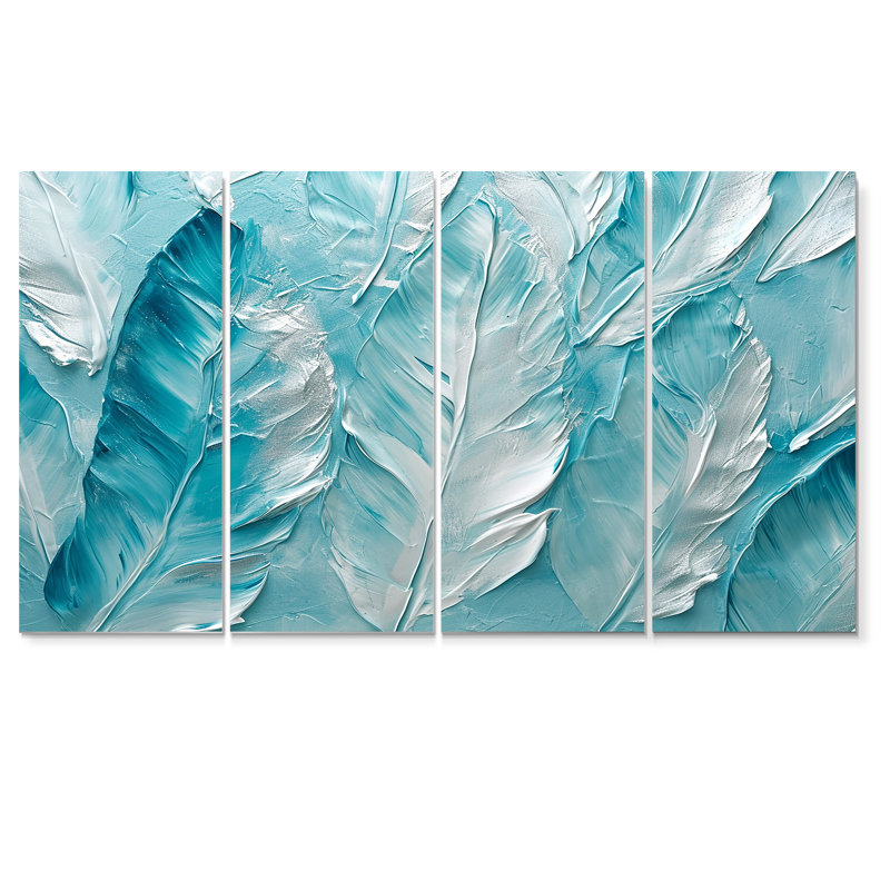Tetsu - FeathersWall art mural, ensemble de 4 pièces, 28" H x 48" W