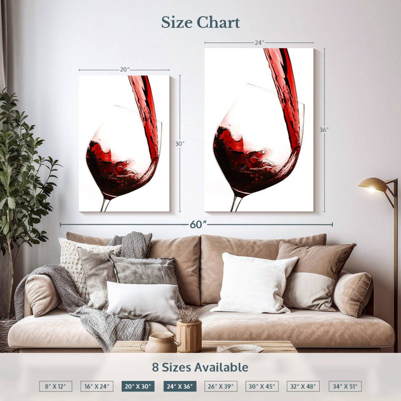 Yarlin Red Wine Flow, 36" H x 24" W