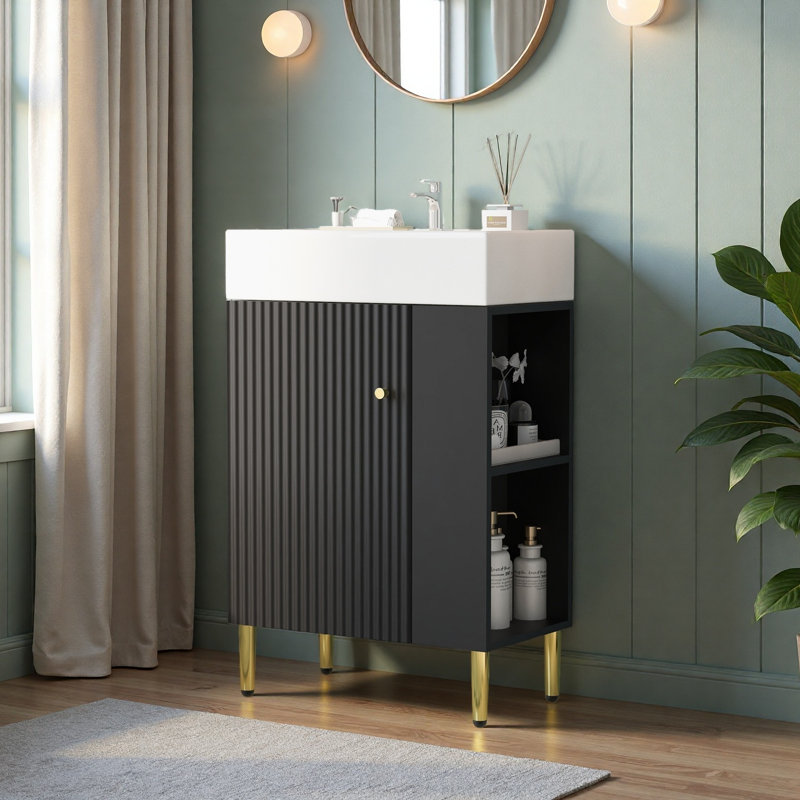 21.6" Bathroom Vanity, Black