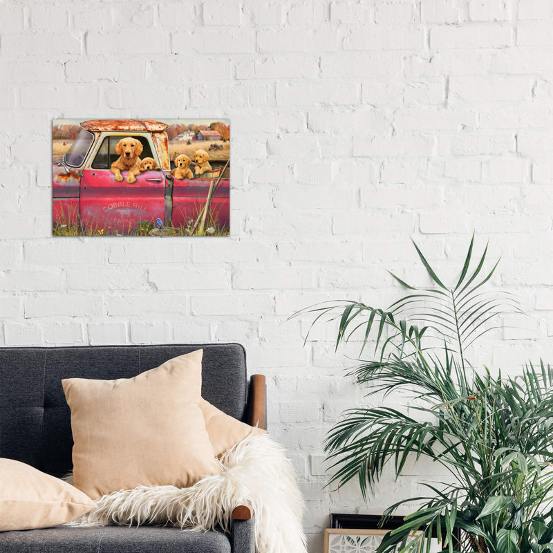 Goldens And Truck - Wrapped Canvas Painting, 101.6 cm H x 66.04 cm W x 1.91 cm D
