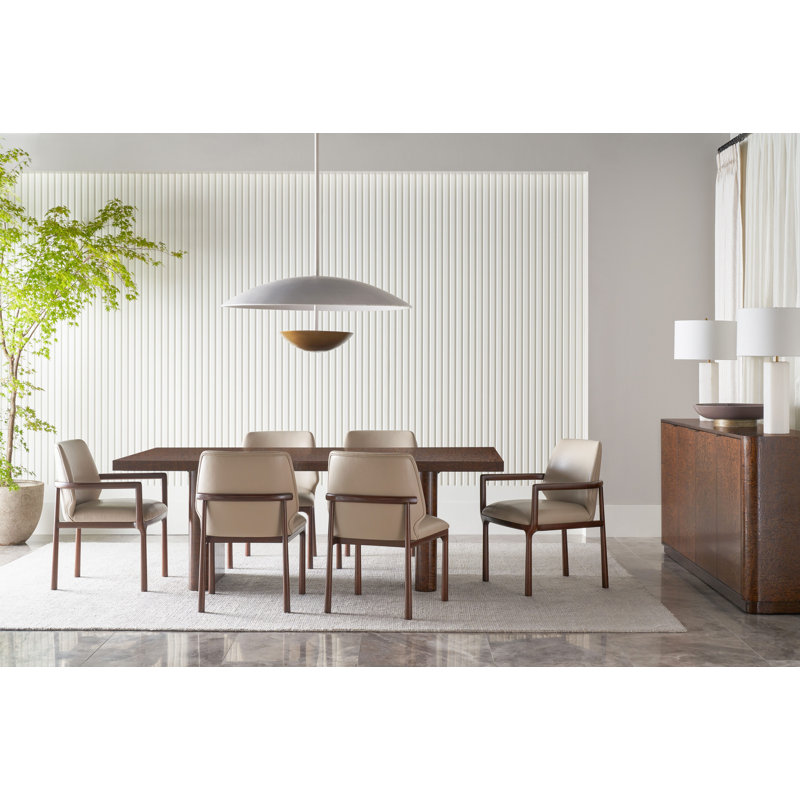 Kesden Leather Arm Chair, Pyramid Brown