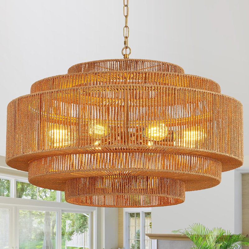 Lustre 8 lumières Boho Coastal