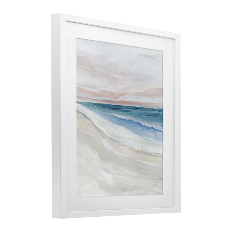 Impression encadrée sous verre Coastal Serenity Expression, design par Ian C., H 16 po x l 13 po, Cadre blanc côtier