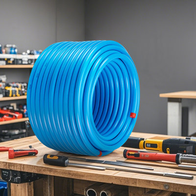 Système de conduites d'air pour compresseur d'air 3/4 po x 200 pi PEHD / aluminium bleu