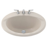 Ultimate® Vitreous China Circular Drop-In Bathroom Sink with Overflow