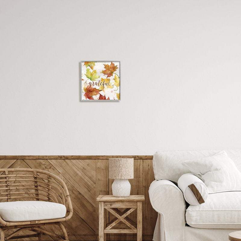Grateful Fall Maple Leaves par Carol Robinson, Estampe numérique Farmhouse, H 12 po x l 12 po x P 1,5 po