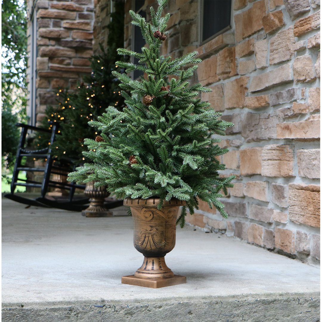 Rustic Farmhouse 48' Lighted Pine Christmas Tree (Set of 2) Fraser Hill Farm