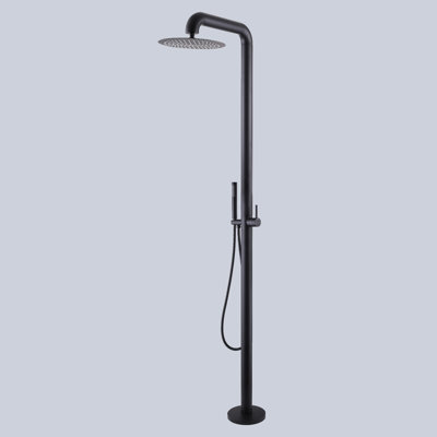 Temperature Controlled Stainless Steel Free Standing Outdoor Shower and Footwash Spout