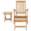  Folding Deck Chair Adjustable Natural Solid Teak Wood with Footrest-1281709791