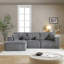 Canapé modulaire de 105 po, canapé modulaire Cloud avec assise profonde, canapé modulaire moderne en L avec méridienne, canapé rembourré pour salon, sans assemblage, (gris) 