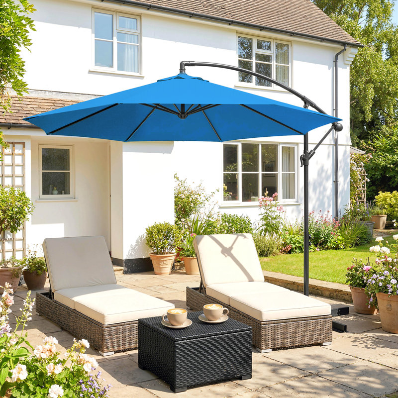 295cm Cantilever Parasol, Blue