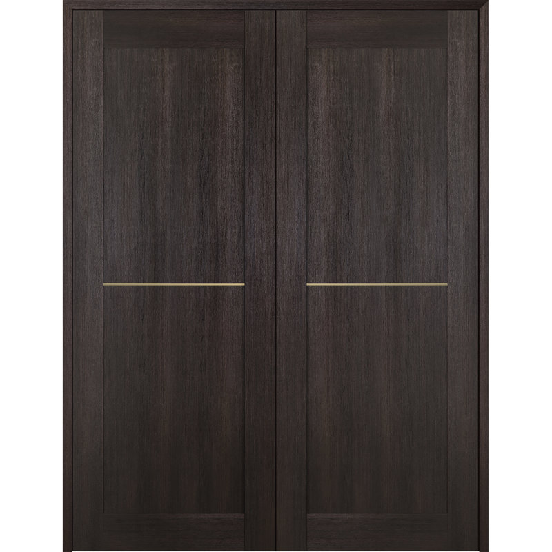 Porte double standard en bois manufacturé Avon 07 1H Gold, 35,50 po x 79,38 po, Chêne, Réversible