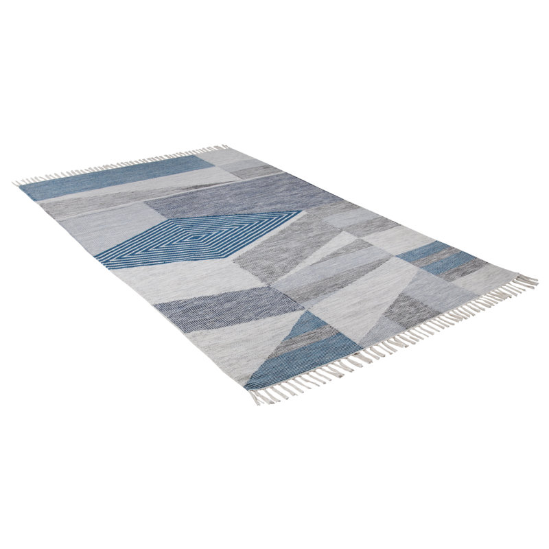 Vintage Abstract Wool Hand Woven Area Rug, Rectangle 140 x 200cm