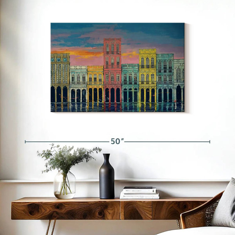 Lilie Cuban Pastel Homes, H 24 po x l 36 po