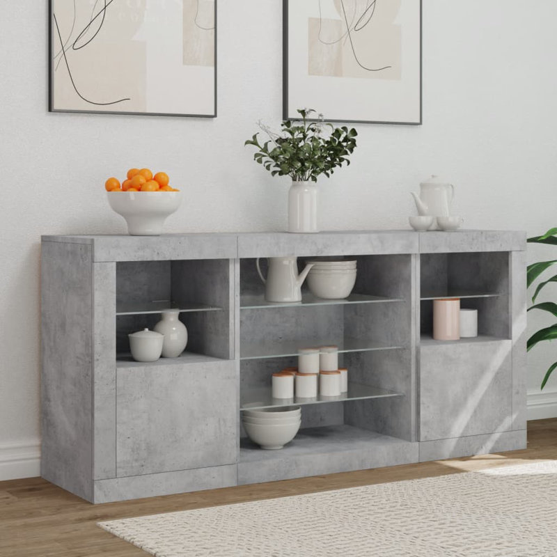 Azzie 142.5cm Sideboard, Concrete Grey