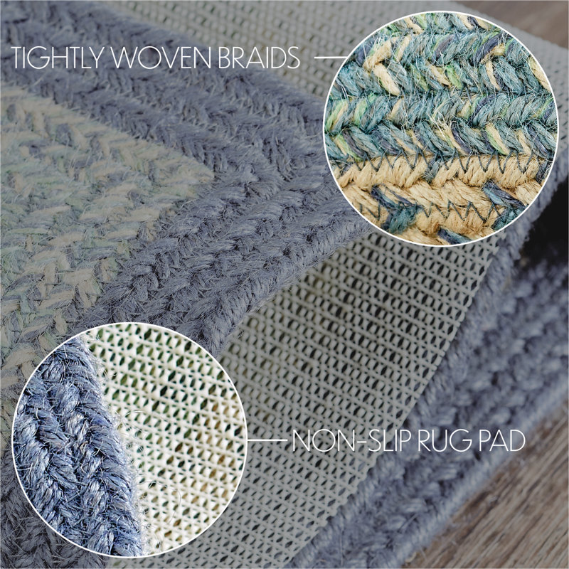 Maronay Hand Braided Geometric Indoor Rug, Rectangle 2'3" x 4'