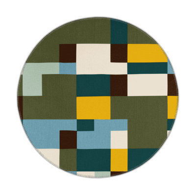 Earthly Grids Indoor And Outdoor Area Rug