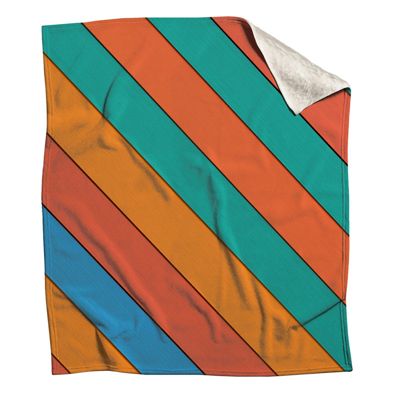  Couvertures à rayures diagonales, 50in W x 60in H