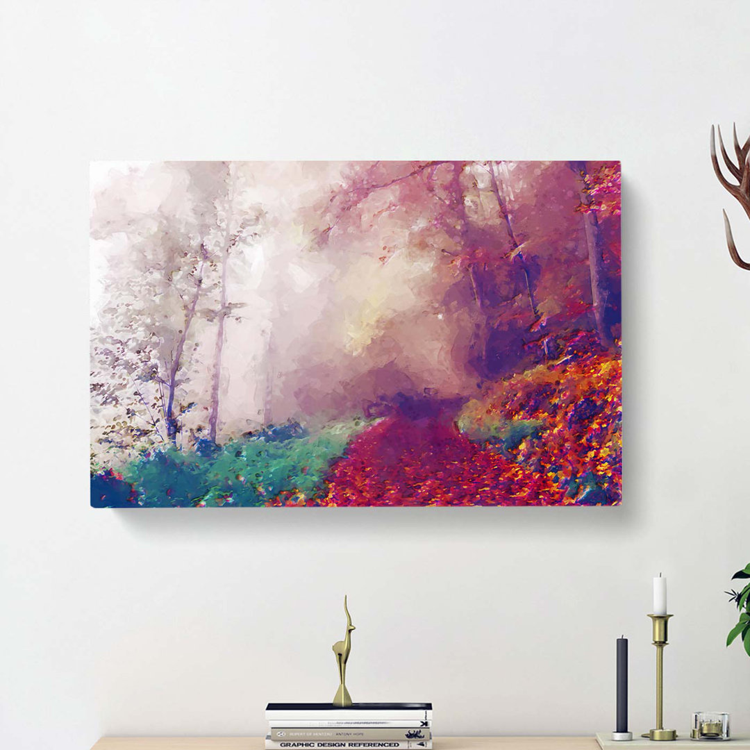 Forest Pathway in Abstract - Wrapped Canvas
