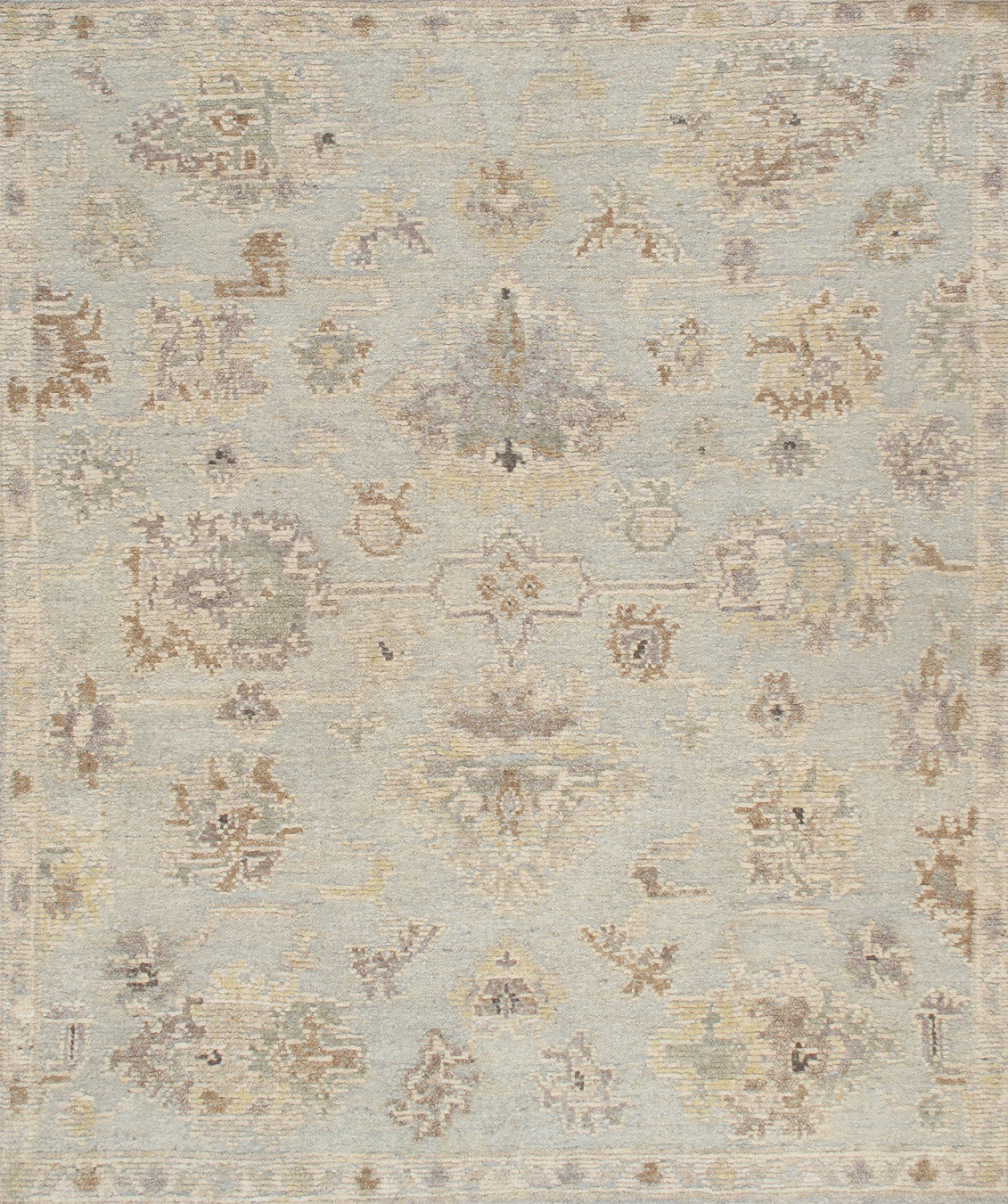 Pasargad Oushak Hand-Knotted L. Blue Wool Area Rug | Wayfair