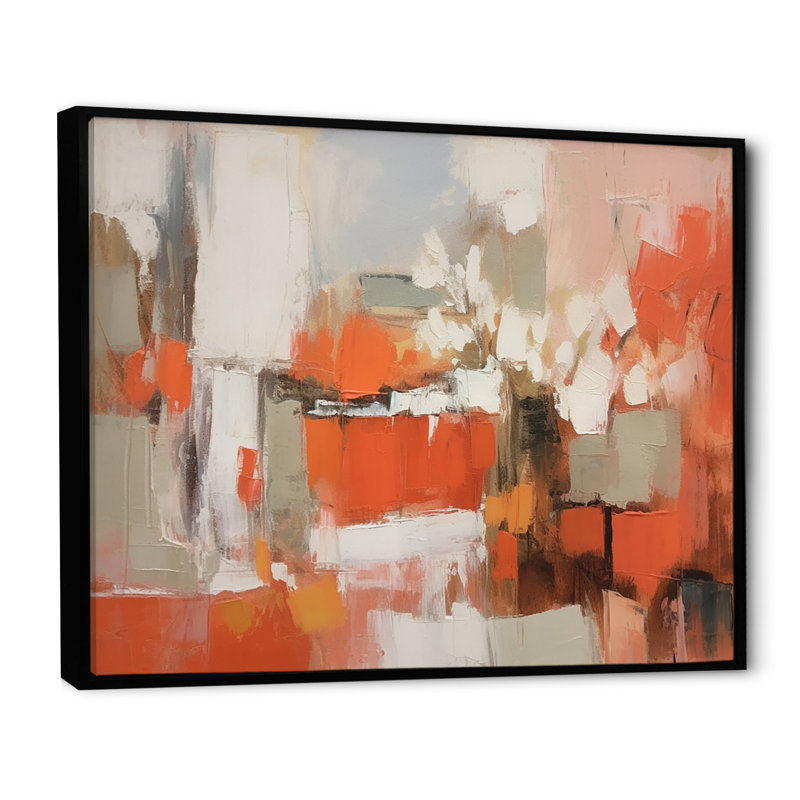 Impression sur toile «Orange Minimalims Enchantment II», H 12 po x l 20 po x P 1 po, Cadre flottant noir