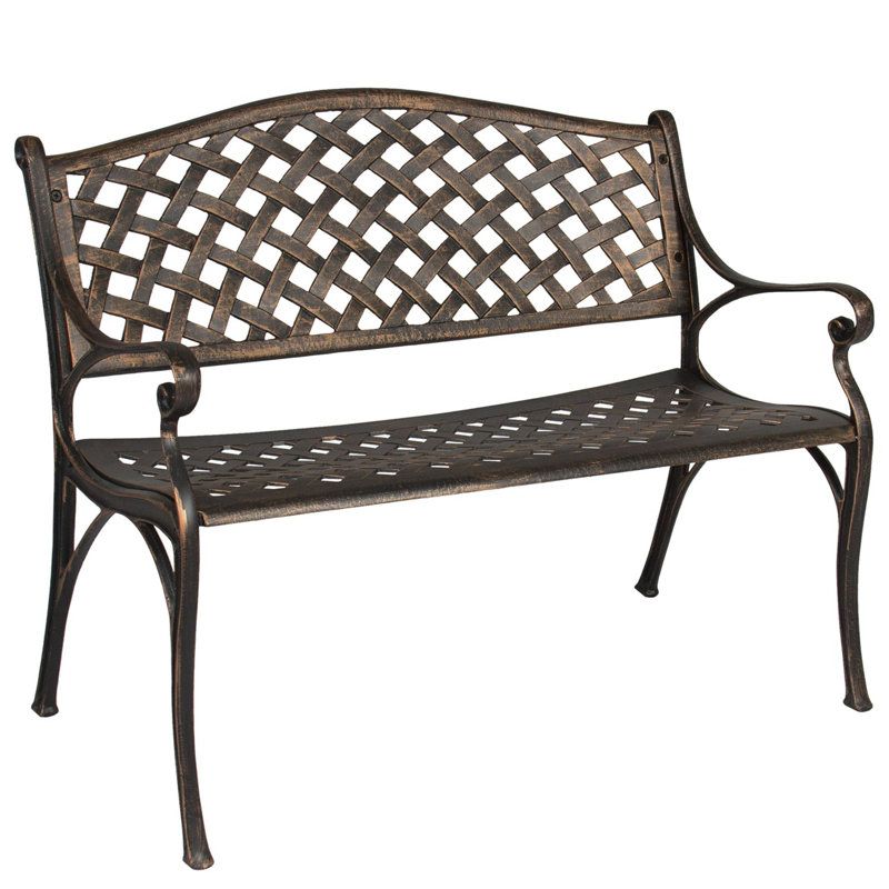  Huang Lattice Metal Garden Bench