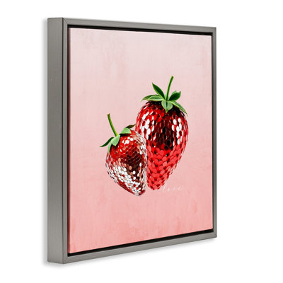 Cadre flottant Disco Sequin Strawberries, design par Kim Allen