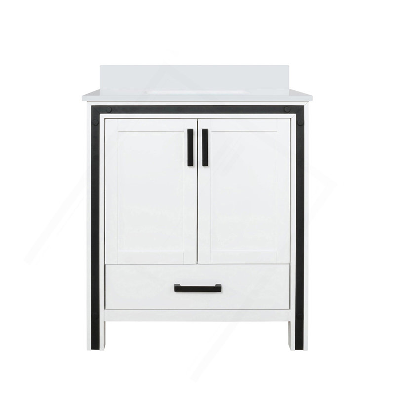 Meuble-lavabo blanc 30 po X P 22 po D, avec plateau en quartz blanc