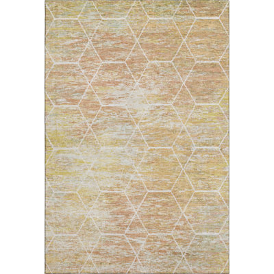 Premium Machine Washable Lubbers AMF1724 Geometric Rug