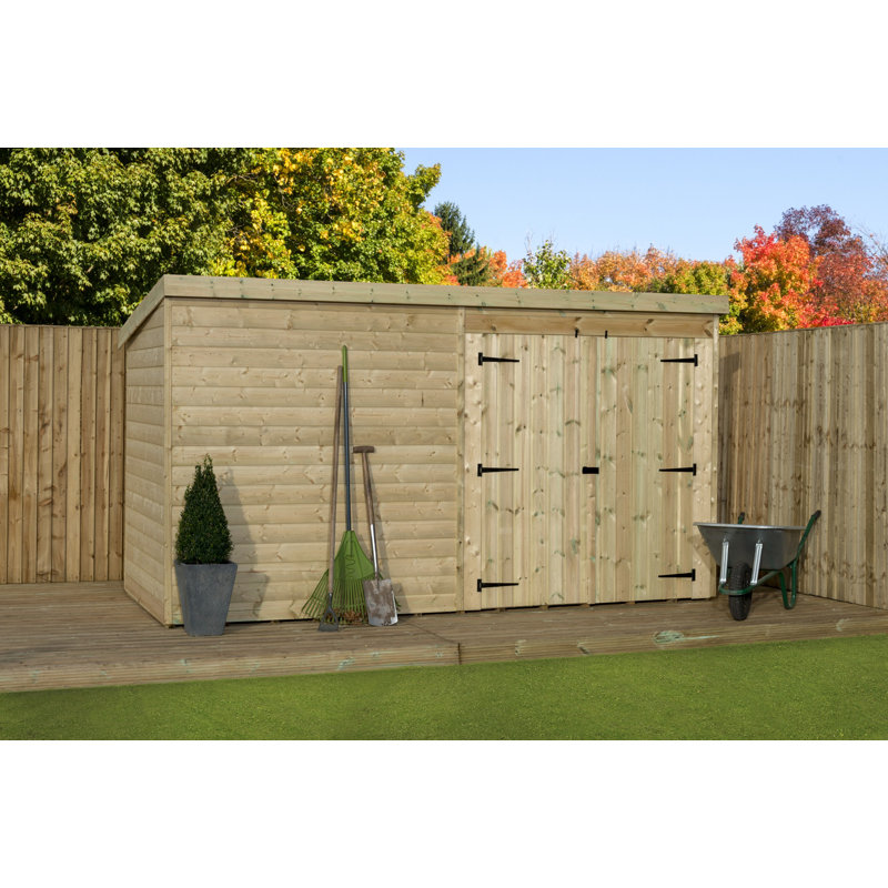 10 ft. W x 7 ft. D Solid Wood Tongue & Groove Pent Garden Shed