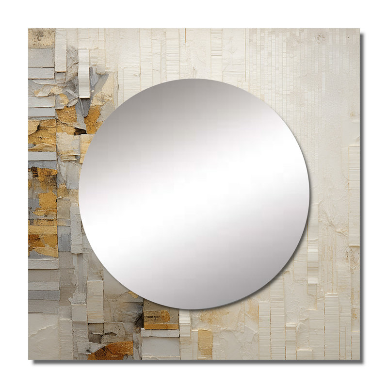Lehr - Grand miroir mural carré à formes abstraites pour chambre à coucher, 29 po x 29 po
