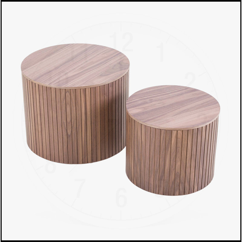 Ensemble de tables basses Elegant MDF avec placage, parfait pour le salon et les salons, Noir