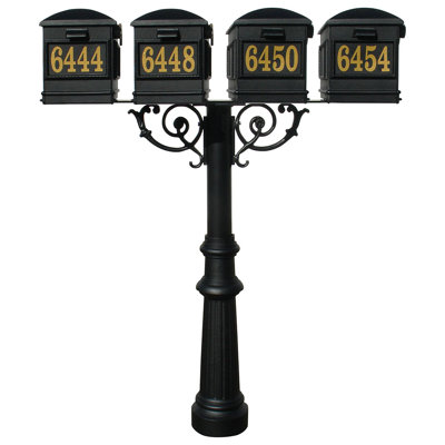 Hanford Aluminum Post Mounted Mailbox